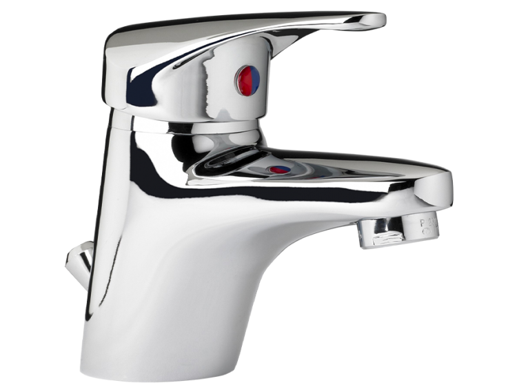 Un mitigeur monotrou de lavabo chromé